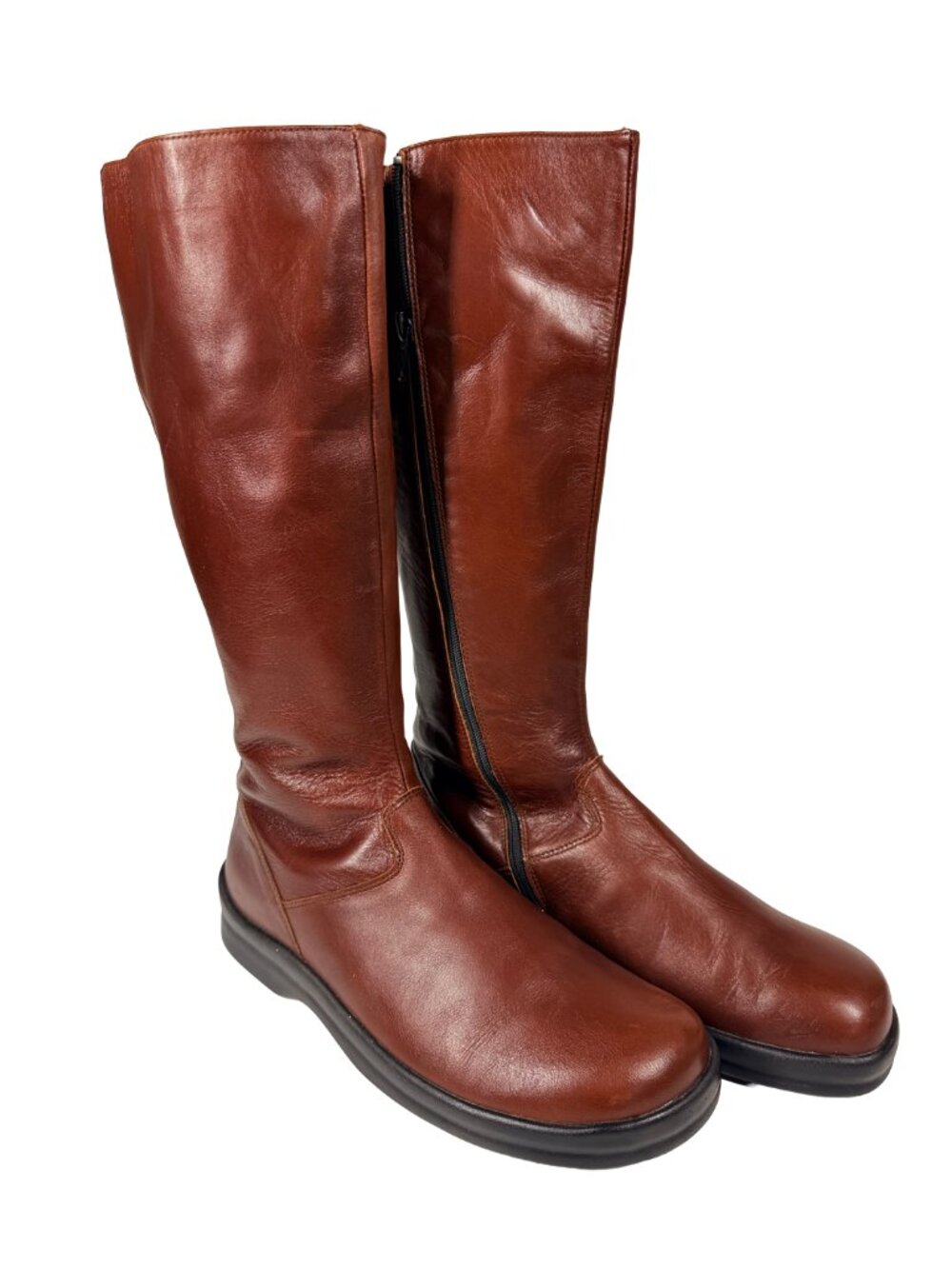 Footprints by Birkenstock Womens 40 Brown Leather Knee High Boots Zip Portugal